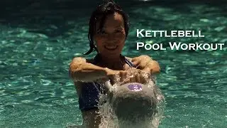 Great Strength Workout with Kettlebell in the Pool