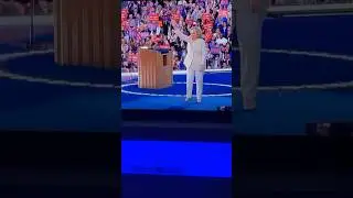 Hillary Clinton fired up the crowd + Tony Goldwyn opposed a question. #dnc #shorts #democratic