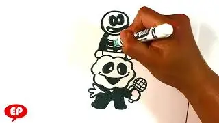 How to Draw Friday Night Funkin - Skid and Pump