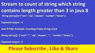 Stream to count of string which string contains length greater than 3 in java 8.