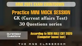 New Mock Test 2021 Gk and current affairs | MNS Most important topics covered