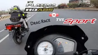 Bajaj Platina 110 ABS Vs TVS Sport BS6 | Drag Race | Bajaj Vs TVS | Most Awaited Video