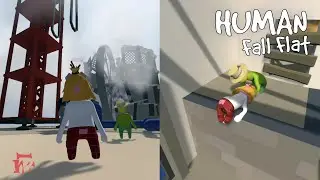 Human Fall Flat | Two Players And Split Screen On Steam Level Shortcut version - Xbox One Gameplay
