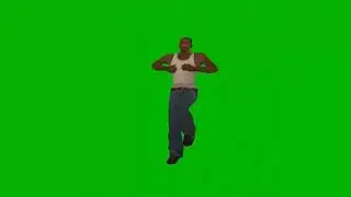 Cj default dance green screen meme template