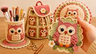 😱 Easy Crochet Owl Circle Tutorial | Perfect for Pencil Holder, Tote Bag, Cushion, Basket & More