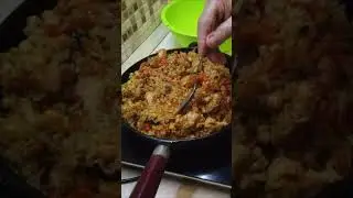 English subtitles. ПЛОВ В СКОВОРОДЕ. PILAF IN A FRYING PAN.