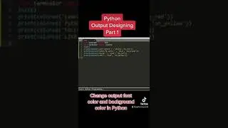 Python output Design | Part 1