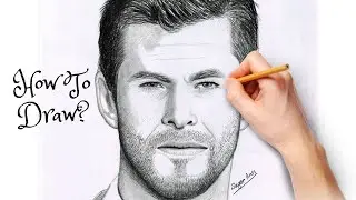 How to draw Thor. Chris Hemsworth face drawing (P-1)