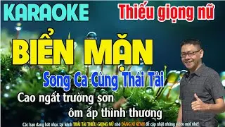 ✔️BIỂN MẶN ➤ Karaoke Thiếu Giọng Nữ ➤ Song Ca Cùng Thái Tài