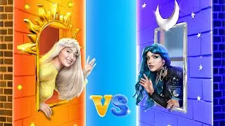 Домики одного цвета челлендж! Девушка день vs девушка ночь!