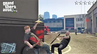 GTA 5 - JIMMY’S FIVE STAR COP BATTLE AT THE FIRE STATION (GTA V Funny Moment)