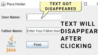 How To Add Place Holder In Java TextField | Text will disappear after Clicking