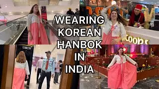 WEARING KOREAN HANBOK DRESS IN INDIA FOR A DAY | Indian People’s reaction