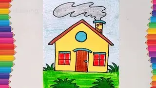 House Drawing for Kids | How to Draw a House Step by Step