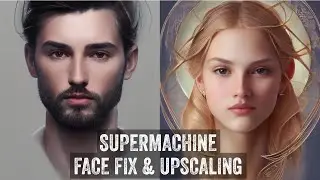 Supermachine Review AI Art Update ESRGAN 4x Upscaling, Face Fix, NSFW Removal, 16:9 Image