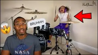 10 Year Old Female Drummer Nandi Bushell Challenges Dave Grohl to a Drum Battle 😬