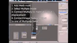 Blender tutorial - displacement map + multiply (cycles  - math node)