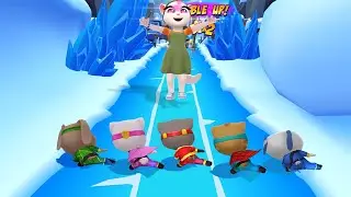 Talking Tom Hero Dash🌳🌈& Squid Doll Angela- RACCOON CHASE, HIGH VOLTAGE HERO'S MISSION