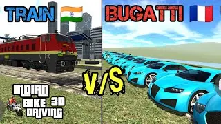 100 BUGATTI VS TRAIN IN Indian Bike Driving 3D | DEVIL Playz
