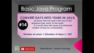 #14 Convert days into year in Java