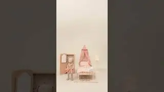 Maileg Bunny Dreams Big in Her Dollhouse Bedroom #mailegminiaturefurniture #handmadetoysforchildren