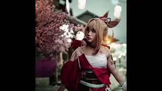 She cosplayed as Naganohara Yoimiya from Genshin Impact! part 3 ft. KayE Cosplayer