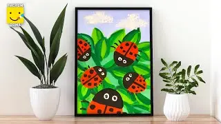 Рисунок на тему ЛЕТО/ Как нарисовать БОЖЬЮ КОРОВКУ/ Урок рисования для детей 6 лет
