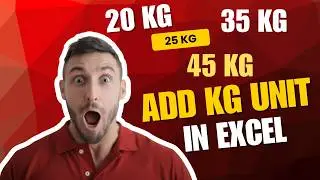 How to Add Kg unit in excel | Excel tutorial l Excel formula 