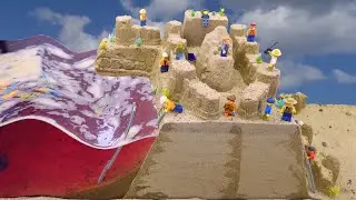 LEGO Dam Breach Experiment - Giant Sand Castle VS Flood Disaster