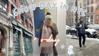 severe snow storm in NYC ☃️| valentine's day vlog❤️💝