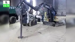 МИНИ-ЭКСКАВАТОР/ вкручивание свай мини-экскаватором/ ВС-Украина/ фото/ видео/ VS-TV/ ВС-Україна