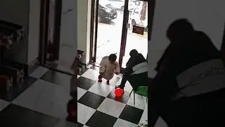 What happened to this girl that she fell down on the ground 