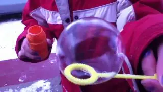 Bubble freezes quickly
