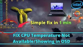 CPU Temperature not Showing in MSI After Burner OSD(On Screen Display)  |Display fps ,temp on screen