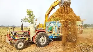 MF Tractor Trolley Over Load vs John Deere Loader Machine