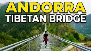 Asi es el PUENTE COLGANTE Tibetano en CANILLO| ANDORRA【4K 60fps】🇦🇩 VIRTUAL WALKING TOUR: 🚶
