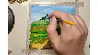 How to draw nature with acrylic, tutorial, draw easy for beginners 🌳#shorts #viral #art #tutorial