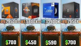 RYZEN 7950X3D против RYZEN 5800X3D против i9 13900K против RYZEN 7950X  Тест в 6 играх.