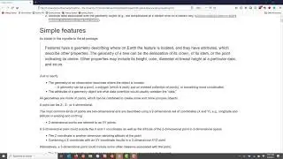 Overview of simple features spatial data and points