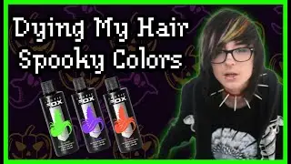 Dying my Hair Spooky Colors 🧡💚🖤💜