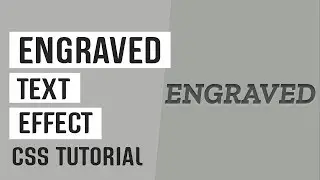 Engraved Text Effect CSS | CSS Text Effects | CSS Tutorials  2019