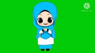 Green screen guru mengajar muslimah - mulut bergerak