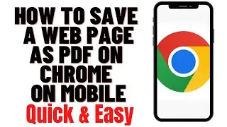 HOW TO SAVE A WEB PAGE AS PDF ON CHROME ON MOBILE in 2024