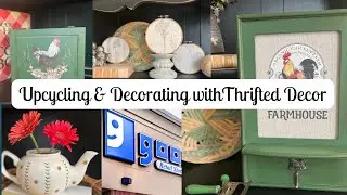 Thrifted treasures turned into country farmhouse decor.