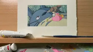Painting a Scene from Studio Ghibli’s My Neighbour Totoro 🌿 with Gouache | スタジオジブリ