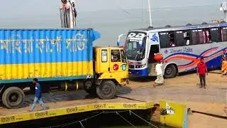 Cargo Truck and DD Paribahan Bus Face to Face Meet at Daulatdia Ferry Ghat