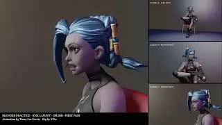 Blender Practice - Jinx Layout - Spline - First Pass