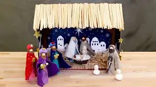 How to make a nativity scene with icicles, felt and Silk Clay (unboxing DIY Christmas kit)