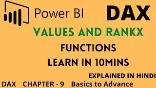 How to create Dax Measures with VALUES and RANKX  Functions | POWERBI DAX | Explained in Hindi