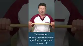 Упражнения с гимнастической палкой при болях в плечевом суставе Ч.1
